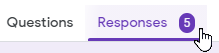 User naviagting to the respoonses tab on Google Forms.