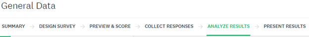 In the navigation tab of Survey Monkey a user is selecting the analyze results section.